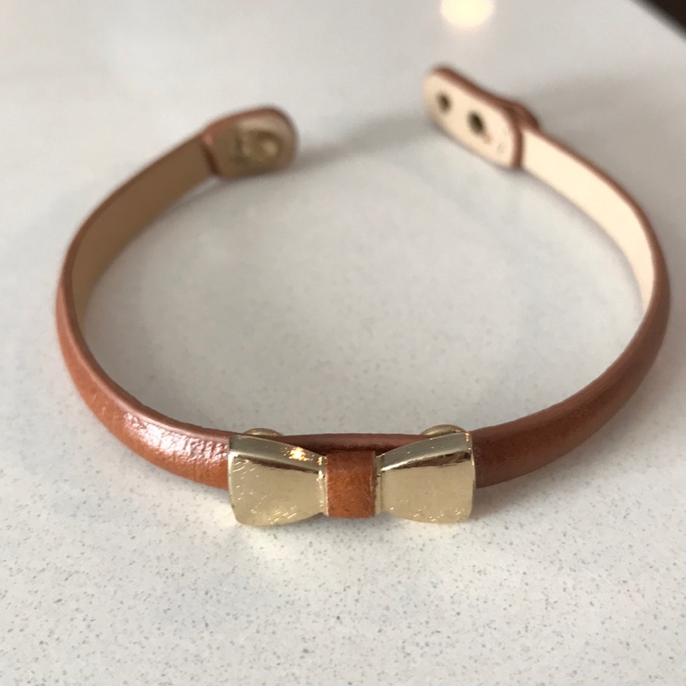 Leather style bow bracelet